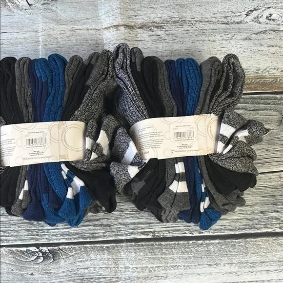 (2) Wonder Nation Boys Cushioned Multicolor Crew Socks 10-pack each Sz L (3-9) - Picture 2 of 4